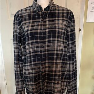 Classic Black and White Plaid Shirt